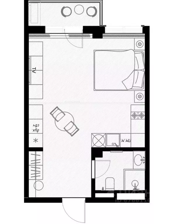 Студия Краснодарский край, Сочи ул. Ленина, 290/8к2 (35.9 м) - Фото 0