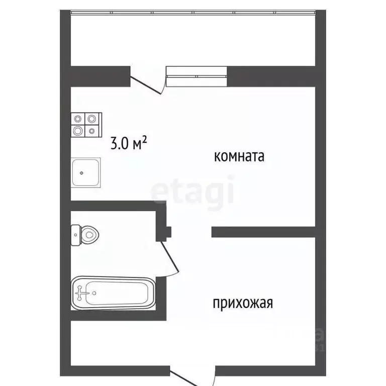 Студия Челябинская область, Миасс просп. Макеева, 81 (26.0 м) - Фото 1