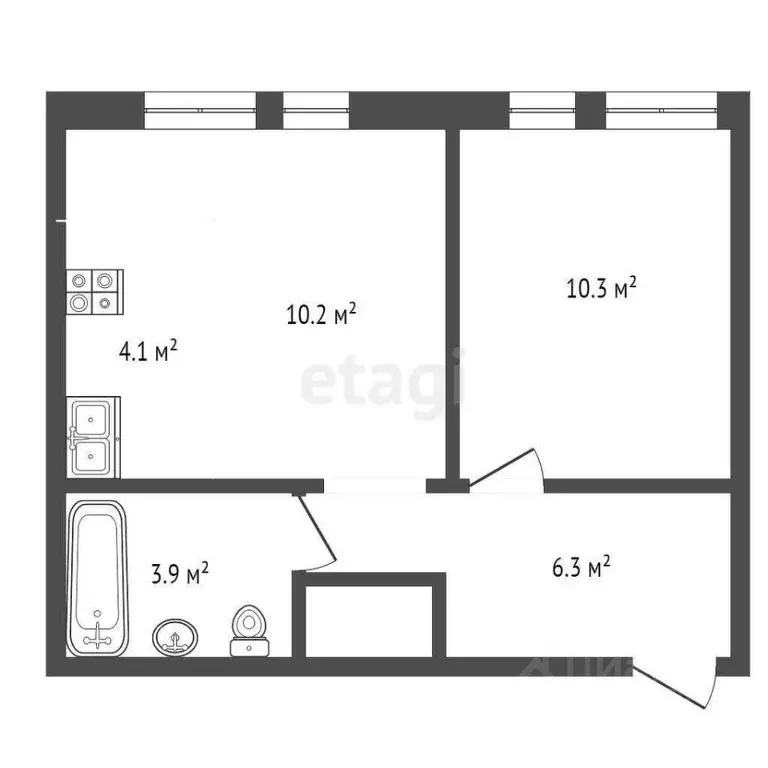 2-к кв. Москва Майприорити Дубровка жилой комплекс (34.8 м) - Фото 1