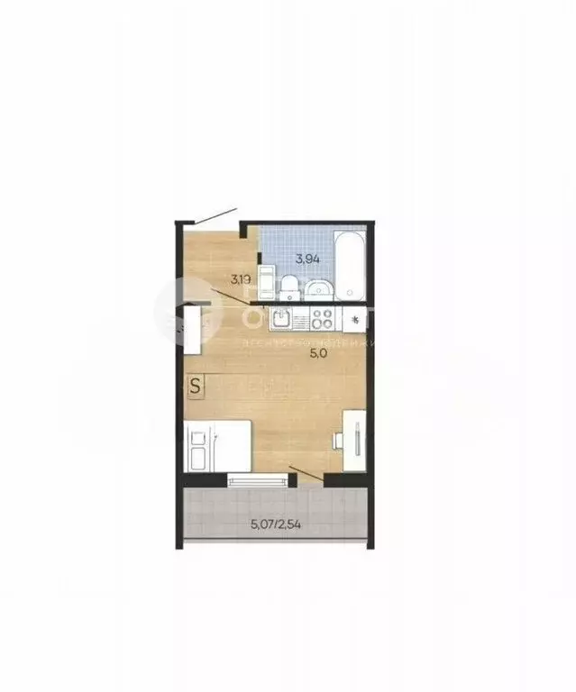 Квартира-студия: Екатеринбург, Ракетная улица, 17/2 (26.8 м) - Фото 0