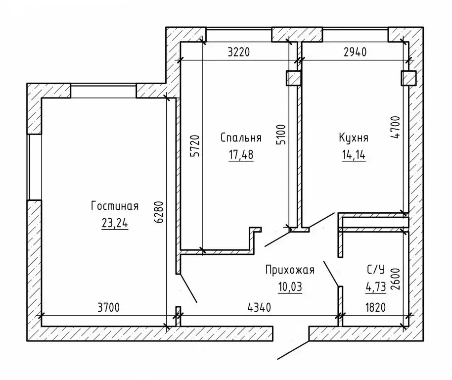 2-комнатная квартира: Нальчик, район Предгорный, Московская улица, 14 ... - Фото 1
