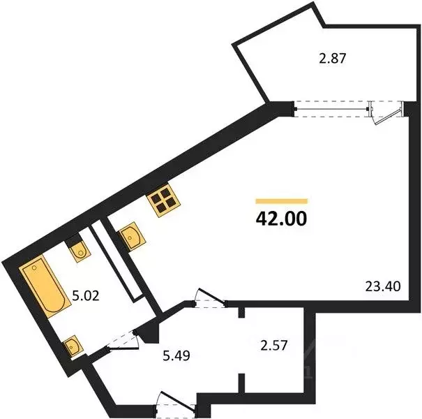 Студия Севастополь ул. Летчиков, 10к3 (42.0 м) - Фото 0