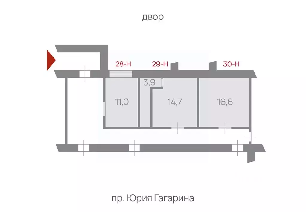 Офис в Санкт-Петербург просп. Юрия Гагарина, 42 (46 м) - Фото 2