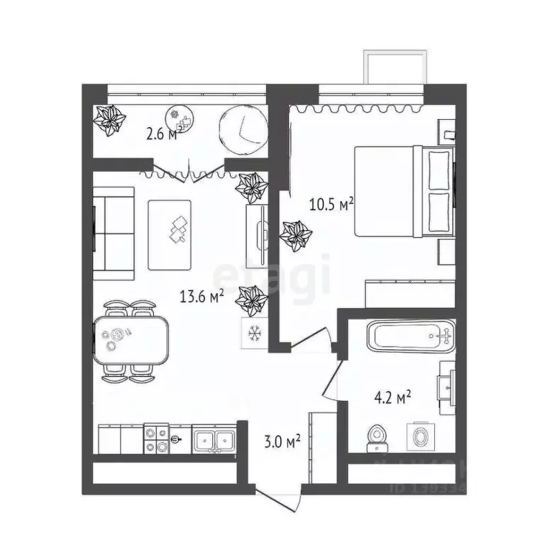 1-к кв. Тюменская область, Тюмень ул. Краснооктябрьская, 4Ак2 (35.0 м) - Фото 1