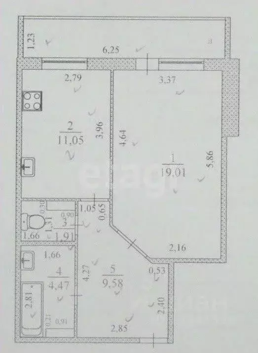 1-к кв. Ульяновская область, Ульяновск Водопроводная ул., 7 (46.0 м) - Фото 2