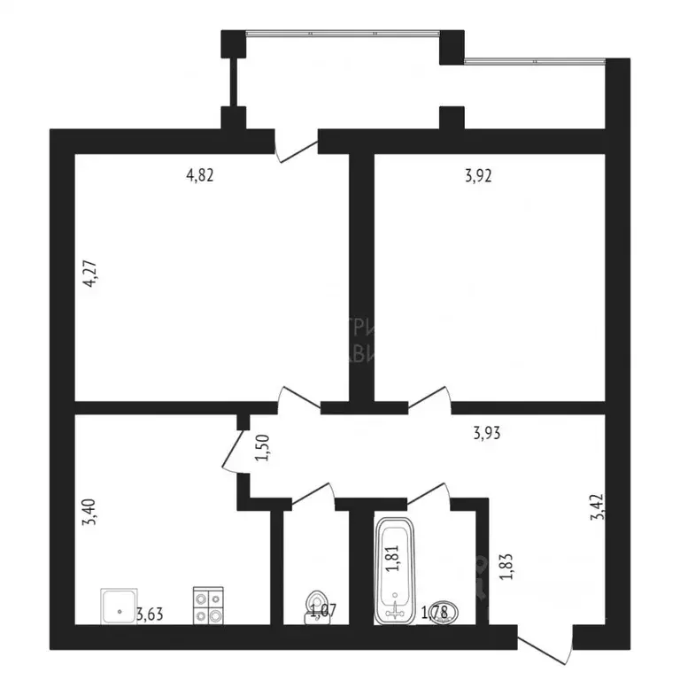 2-к кв. Тюменская область, Тюмень ул. Самарцева, 3 (65.8 м) - Фото 1