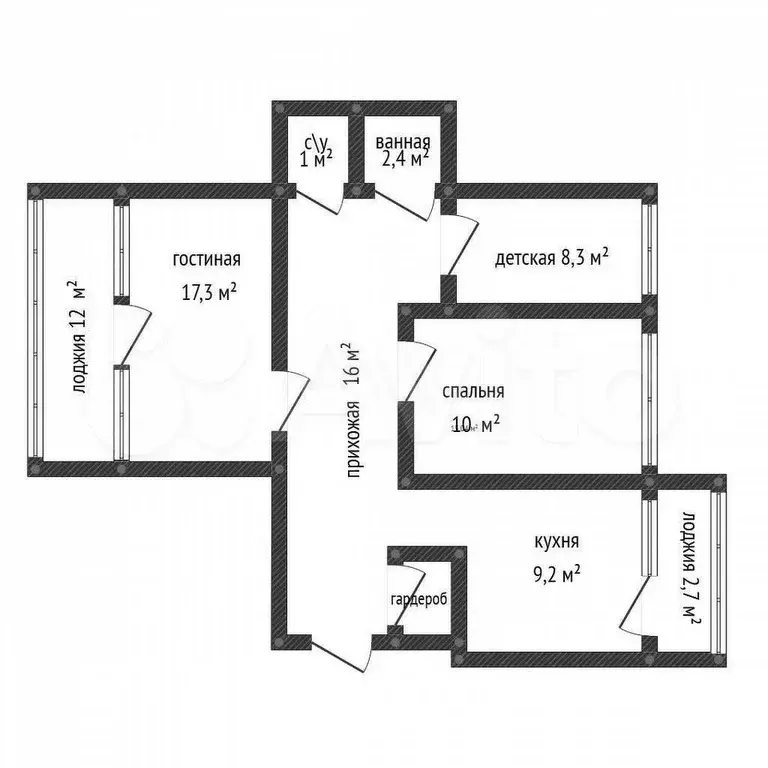 3-к. квартира, 80 м, 5/9 эт. - Фото 0