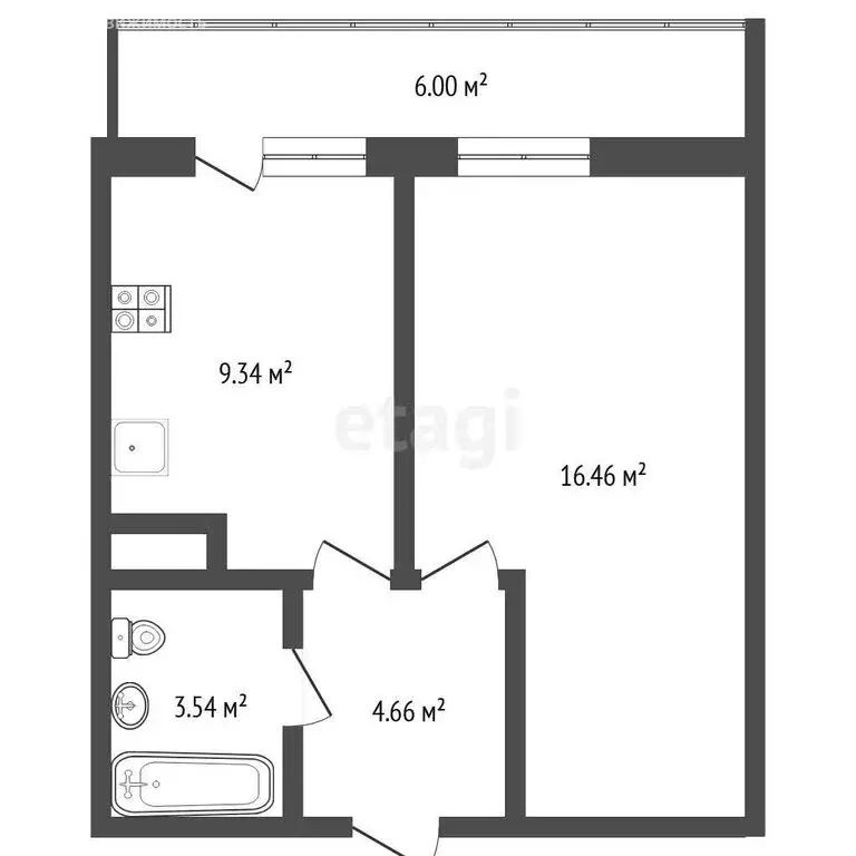 1-комнатная квартира: Тюмень, улица Дмитрия Менделеева, 2к2 (34 м) - Фото 1