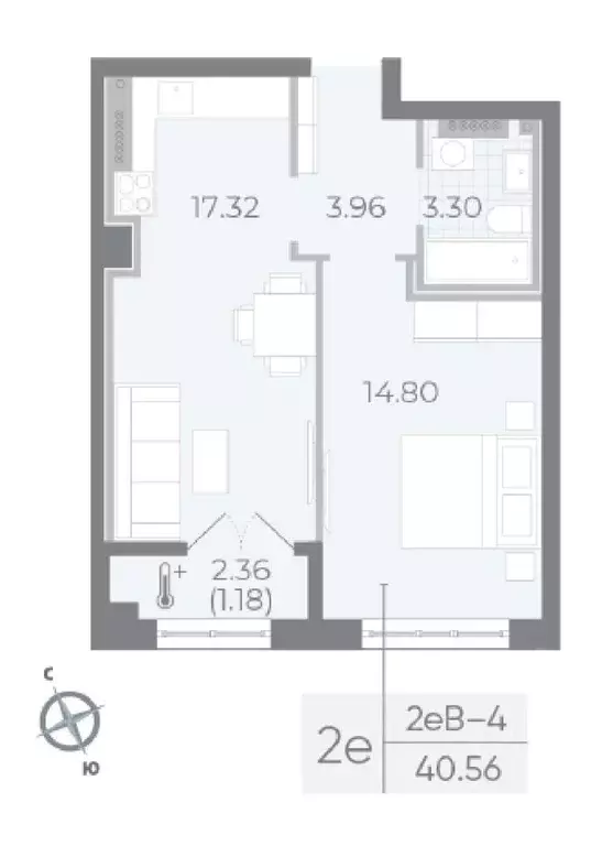 2-к кв. Санкт-Петербург Ремесленная ул., 15 (41.0 м) - Фото 2