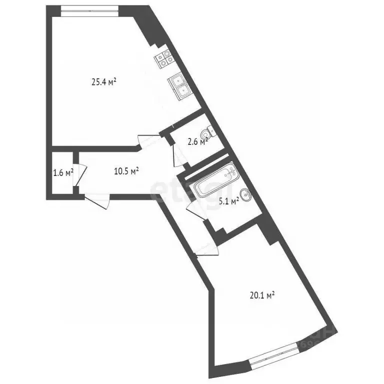 2-к кв. Московская область, Балашиха ул. Чистопольская, 24 (65.4 м) - Фото 1