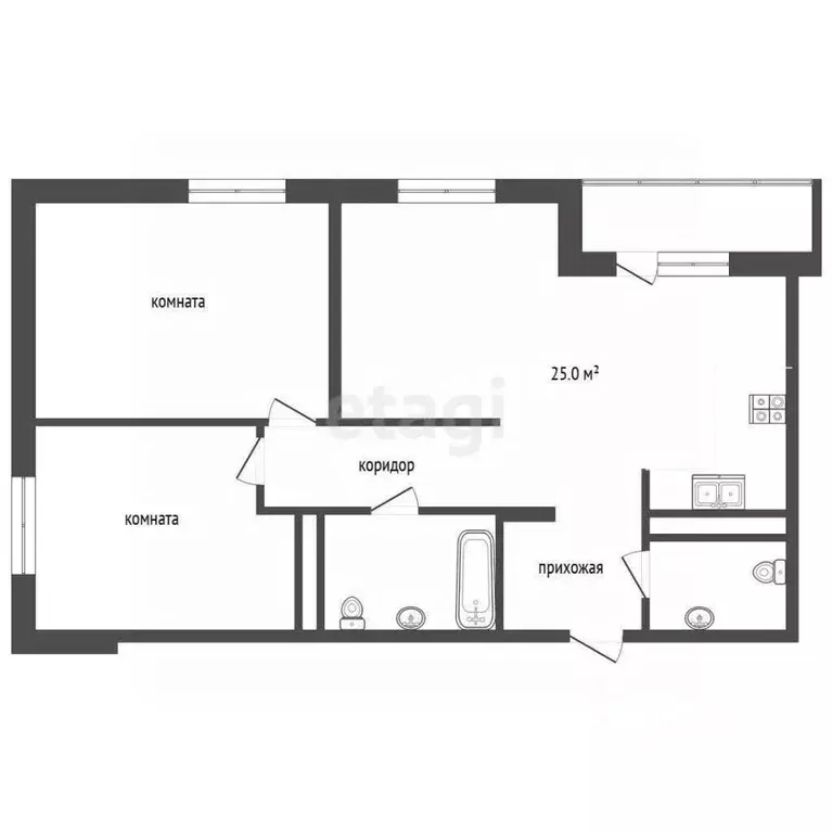 2-к кв. Тюменская область, Тюмень ул. Героев Сталинградской битвы, 7 ... - Фото 1