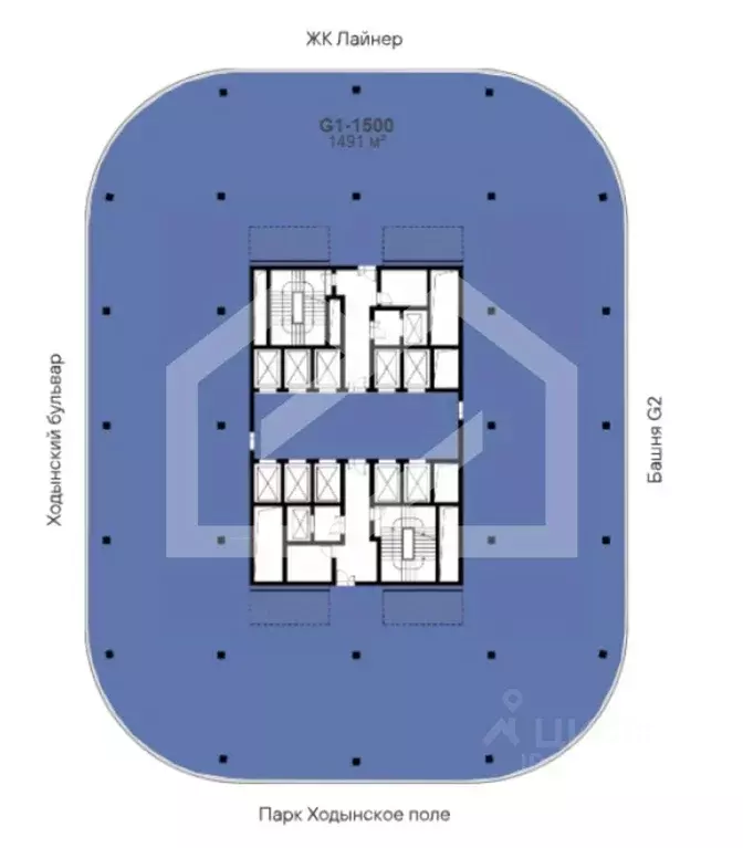 Помещение свободного назначения в Москва Ходынский бул., 20А/2 (1490 ... - Фото 2
