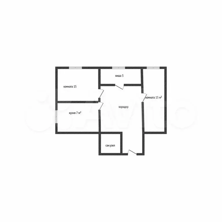 2-к. квартира, 46,5 м, 4/5 эт. - Фото 0