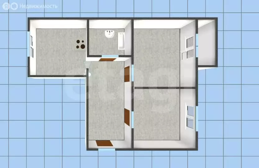 3-комнатная квартира: Иркутск, Красноказачья улица, 23/3 (59.3 м) - Фото 1