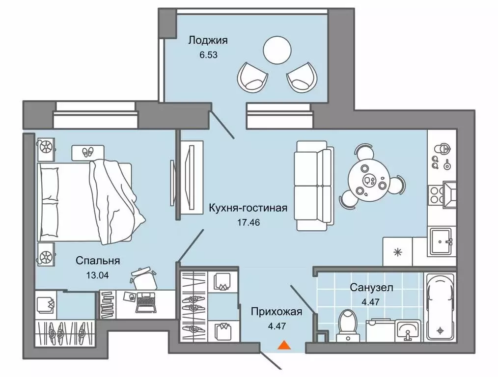 1-комнатная квартира: Киров, улица Дмитрия Козулева, 11 (43 м) - Фото 1