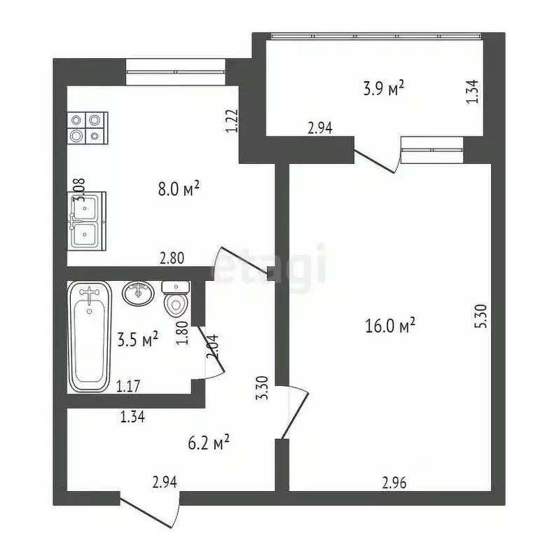 1-к кв. Ростовская область, Батайск Комсомольская ул., 87к1 (39.0 м) - Фото 1