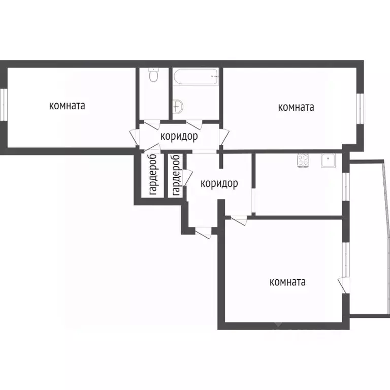 3-к кв. Бурятия, Улан-Удэ Зеленый мкр, 9 (63.4 м) - Фото 1