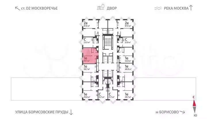 1-к. квартира, 33,1 м, 29/30 эт. - Фото 1