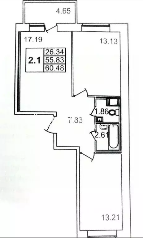 2-комнатная квартира: Мурино, улица Шоссе в Лаврики, 72к4 (56 м) - Фото 0