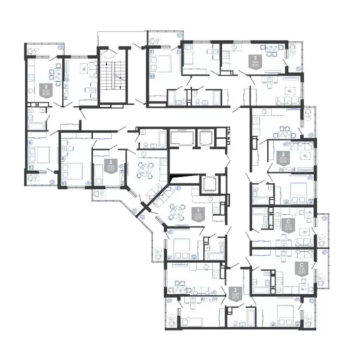 Студия Краснодарский край, Новороссийск Облака жилой комплекс (23.4 м) - Фото 1