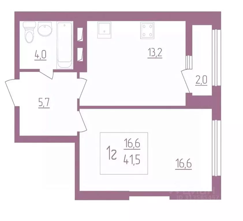 1-к кв. Мордовия, Саранск ул. Анны Лусс, 7В (43.5 м) - Фото 0