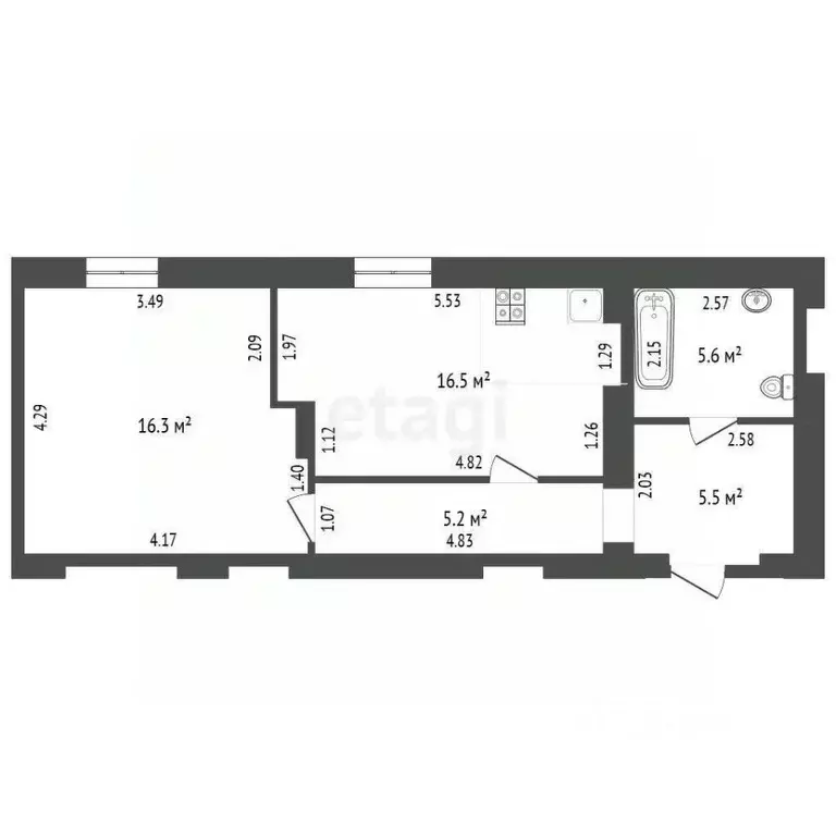 1-к кв. Севастополь ул. Симонок, 53В (49.1 м) - Фото 0
