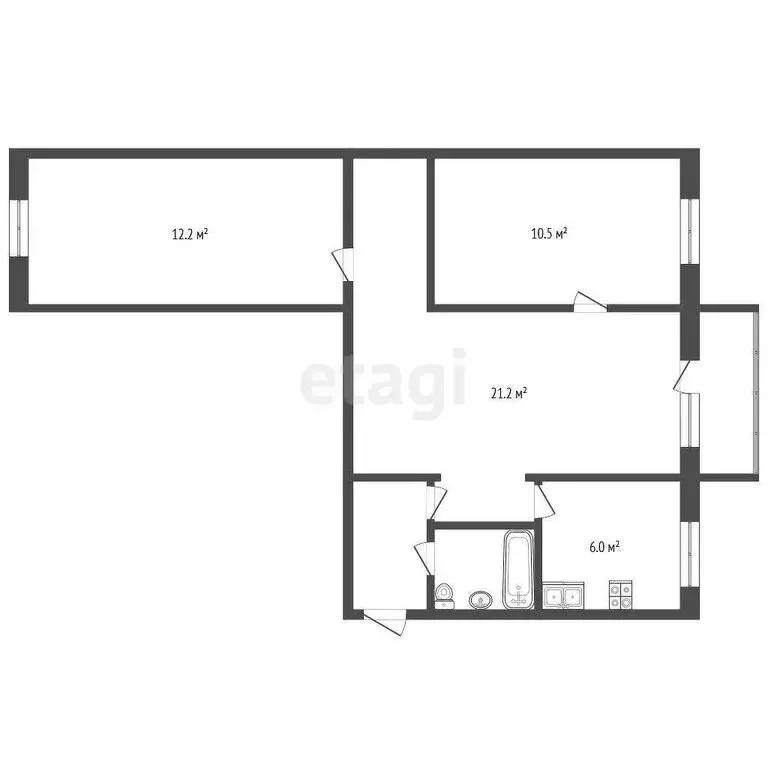3-комнатная квартира: Московская область, Воскресенск, микрорайон ... - Фото 1