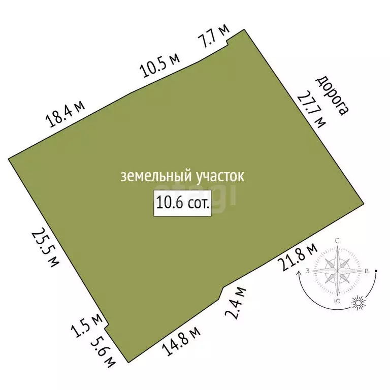 Участок в Тобольск, Пролетарская улица (10.58 м) - Фото 1