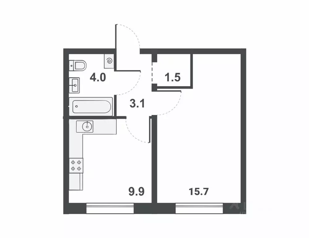 1-к кв. Кировская область, Киров бул. Прибрежный, 6 (34.2 м) - Фото 0