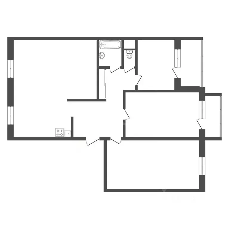 3-к кв. Амурская область, Благовещенск ул. Горького, 136 (86.8 м) - Фото 2