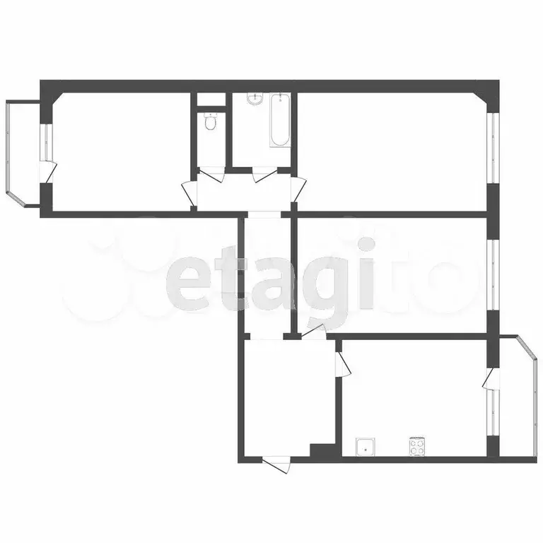 3-к. квартира, 85,1 м, 2/14 эт. - Фото 0