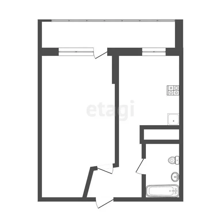 1-комнатная квартира: Дмитров, микрорайон имени К.А. Аверьянова, 22 ... - Фото 1