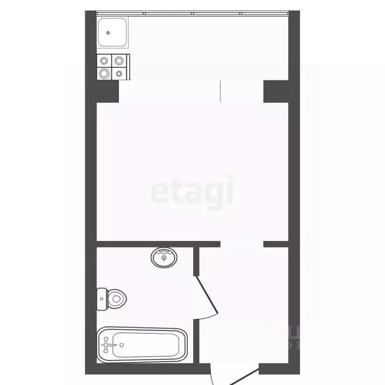 Студия Тюменская область, Тюмень ул. 30 лет Победы, 81 (18.9 м) - Фото 1