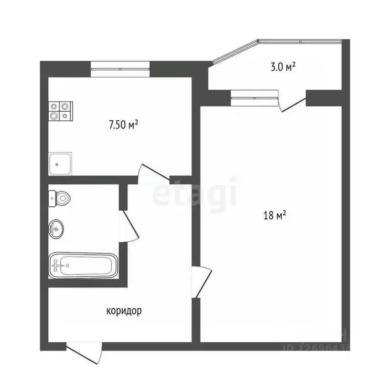 1-к кв. Москва, Москва, Московский г. ул. Никитина, 20 (36.6 м) - Фото 1