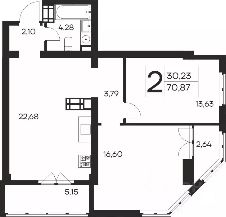 2-к кв. Крым, Ялта Ай-Петри жилой комплекс (70.87 м) - Фото 1
