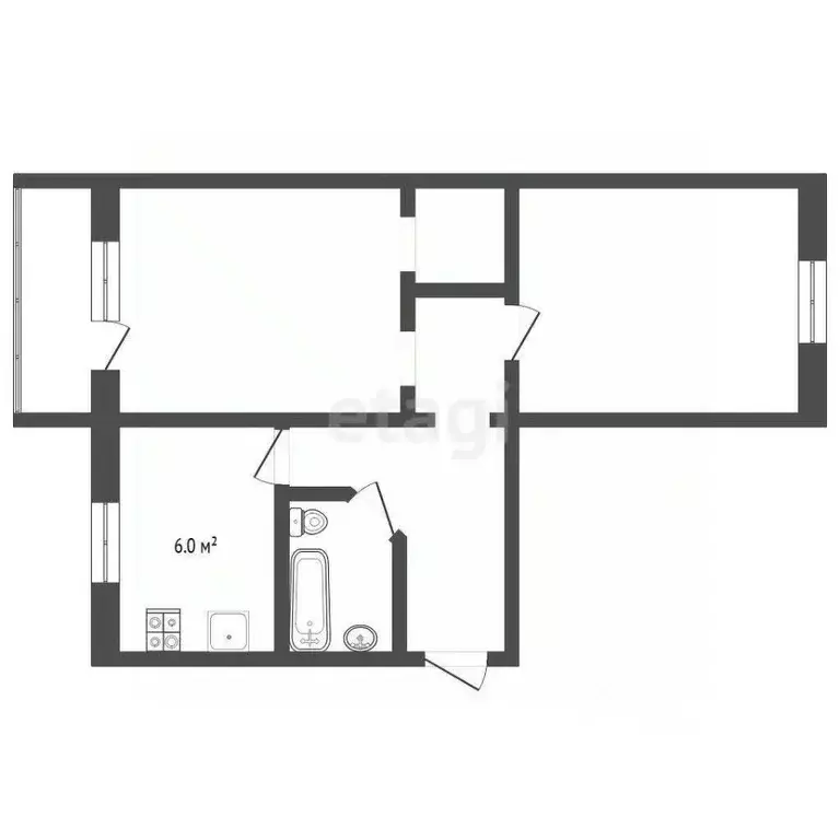 2-к кв. Тюменская область, Тюмень ул. 50 лет ВЛКСМ, 105 (46.6 м) - Фото 0