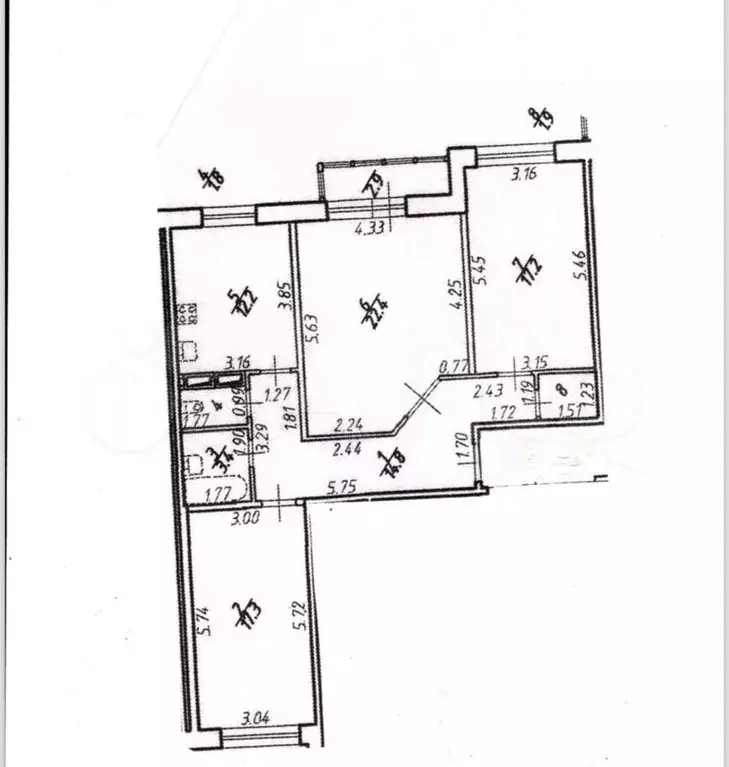 3-к. квартира, 91 м, 5/15 эт. - Фото 0