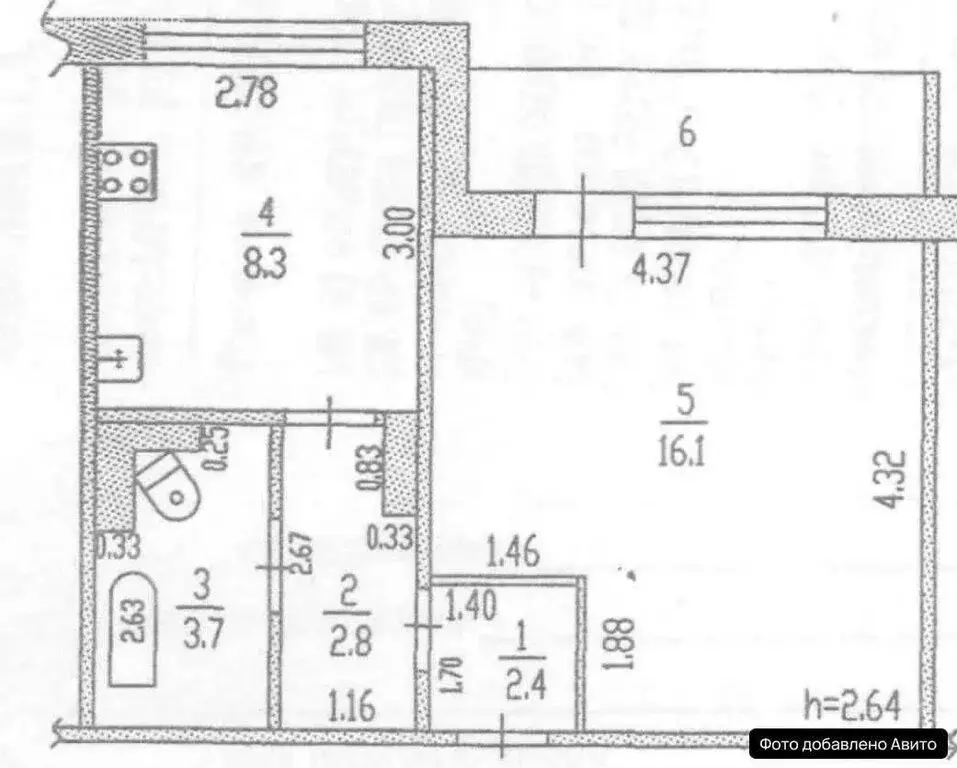 1-комнатная квартира: Барнаул, улица Попова, 95 (33.3 м) - Фото 1