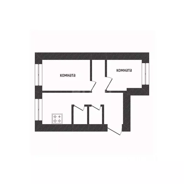 2-к кв. Ленинградская область, Волхов Пролетарская ул., 9 (47.7 м) - Фото 2