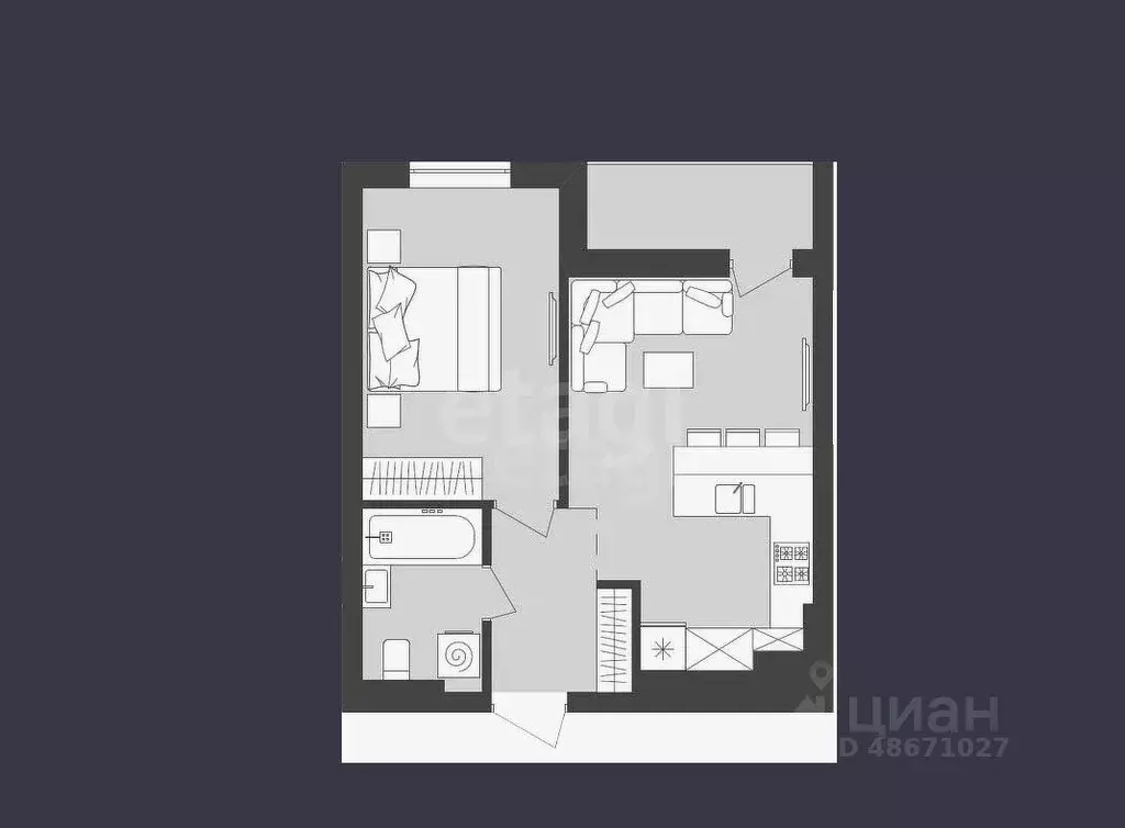 2-к кв. Сахалинская область, Южно-Сахалинск Мартовский пер., 8 (62.0 ... - Фото 2