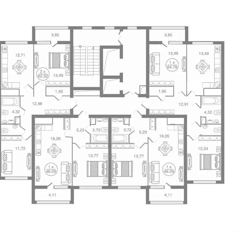 2-к кв. Тверская область, Тверь Бурашевское ш., 60 (62.32 м) - Фото 2