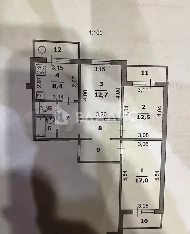 3-к. квартира, 68,3 м, 7/10 эт. - Фото 0