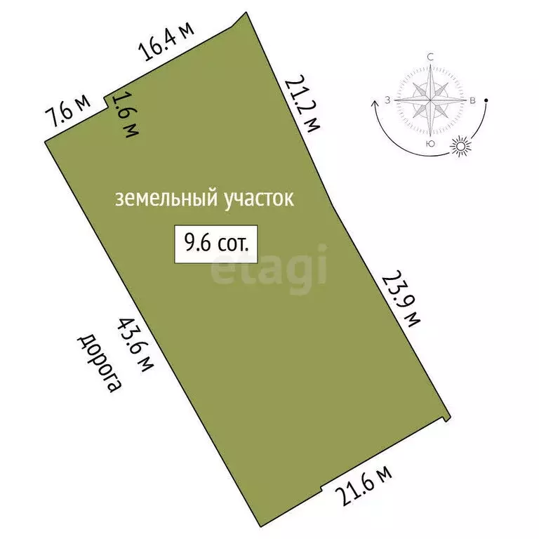 Участок в Тюмень, улица Льва Толстого (9.6 м) - Фото 1
