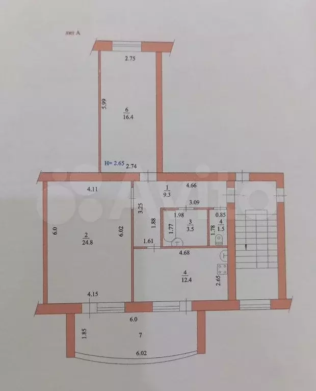 2-к. квартира, 68 м, 4/5 эт. - Фото 0