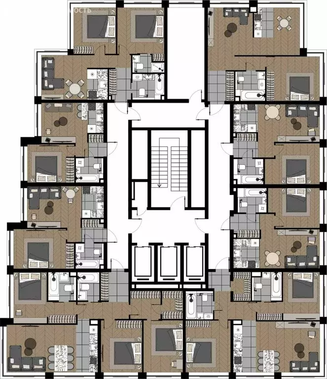2-комнатная квартира: Москва, улица Берзарина, 37 (30.98 м) - Фото 1