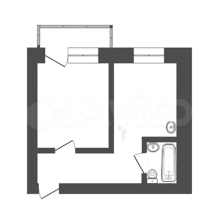 1-к. квартира, 31 м, 1/5 эт. - Фото 0