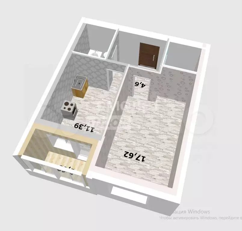 1-к. квартира, 38,4 м, 5/5 эт. - Фото 1