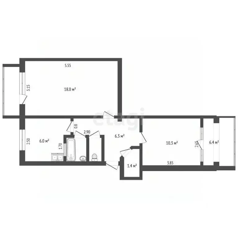 2-к кв. Крым, Феодосия муниципальный округ, Приморский пгт ул. ... - Фото 2