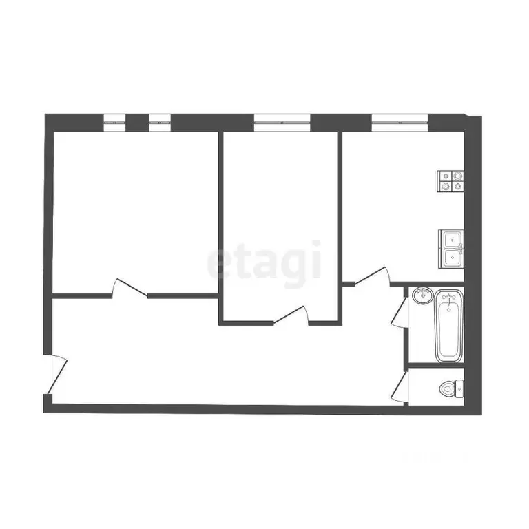 2-к кв. Челябинская область, Озерск просп. Ленина, 84 (57.4 м) - Фото 1