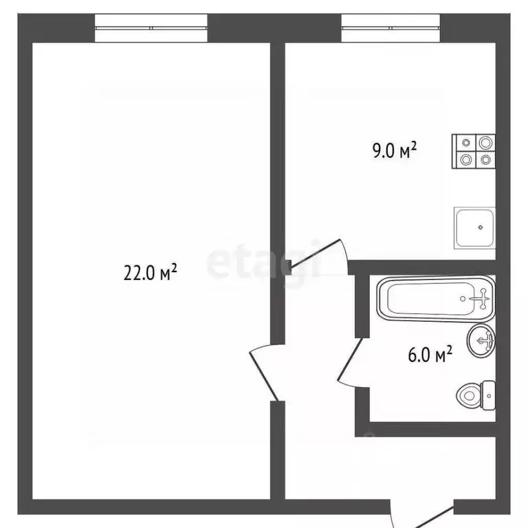 1-к кв. Московская область, Клин Волоколамское ш., 3А (45.0 м) - Фото 1